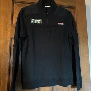 Siena College Black-Navy Quarter-Zip Vineyard Vines Pullover
